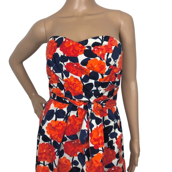 Shoshanna Sweetheart Bustier Floral Print Strapless Mini Cocktail Party Dress 2 - Picture 2 of 8
